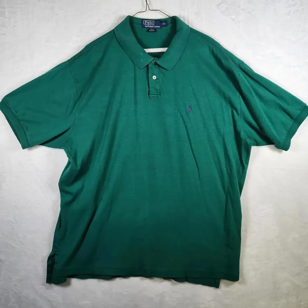 Polo Ralph Lauren Green Short Sleeve Polo Shirt Size 2XL Cotton